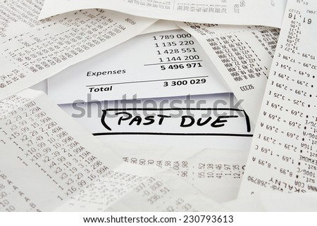 Past due bills to be paid on expenses