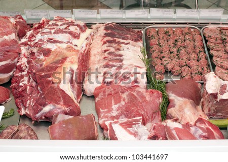 meat in the butcher\'s shop