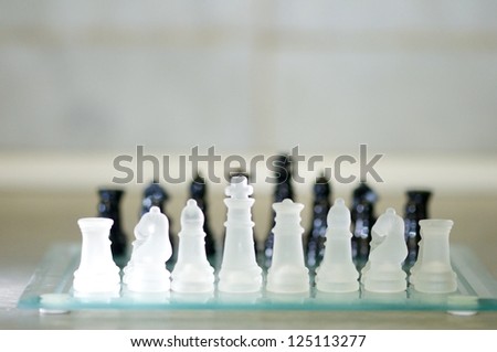 Chess on the table-Game-black and White Chess