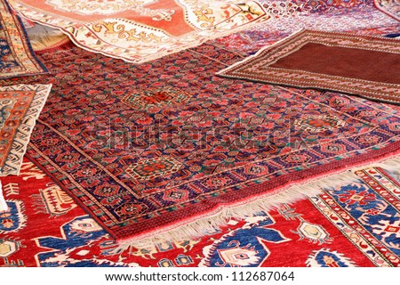 beautiful collection of valuable and colorful carpets of Afghan origin