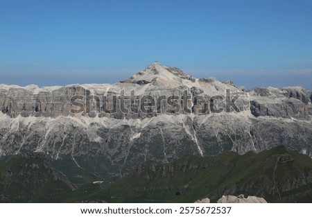 Similar – Image, Stock Photo View of the Piz Corvatsch in the Engadin in Graubünden in the evening