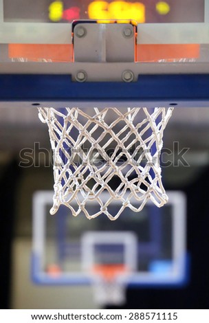detail of the basket in basketball court before the meeting
