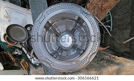 steel  washing machine basket waste and the landfill of ferrous material