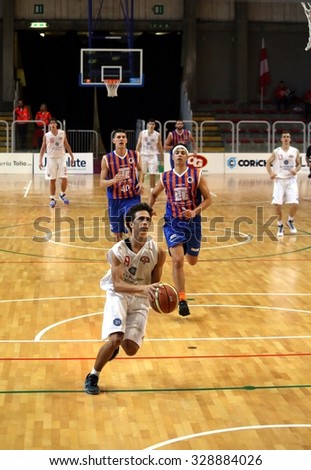 Vicenza, Italy. 18th October, 2015. Basketball match between Vicenza Pallacanestro and LTC Sangiorgese Basket