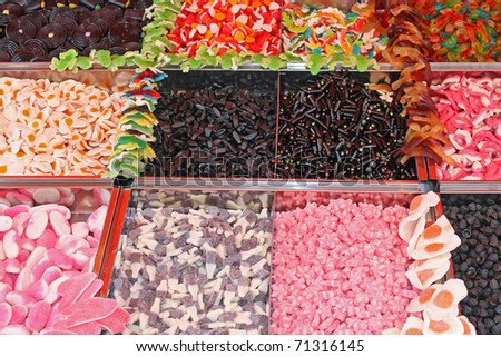 colored gummy candies good food for all children for sale to the market