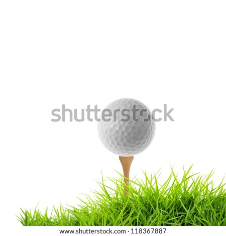 golf tee off isolated on white