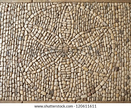 Flower of Life symbol mosaic, Hautefort castle, France