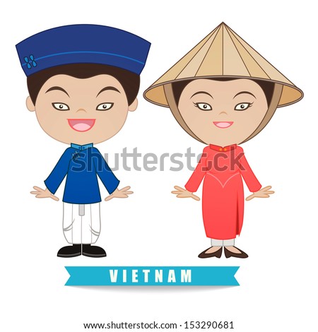 Vietnam Traditional Costume, Illustration Vector - 153290681 : Shutterstock