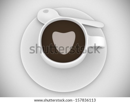 Clipping Path Included. Latte with Heart Design