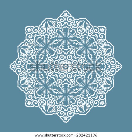 Round Pattern Mandala. Abstract design of Persian- Islamic-Turkish-Ara bic vector circle floral ornamental border! 