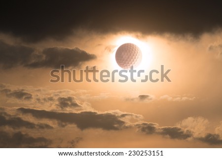 sky with a golf ball instead of sun