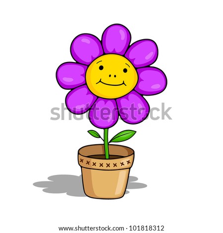 Funny Flower Stock Vector Illustration 101818312 : Shutterstock