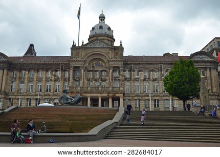 Birmingham, UK - May, 27: the Council House in Victoria Square in Birmingham, UK on May 27, 2014. The building is the HQ of the city council.