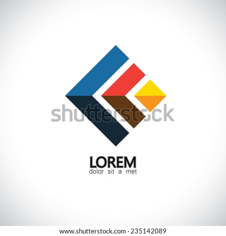 abstract colorful arrows & squares shapes vector icon