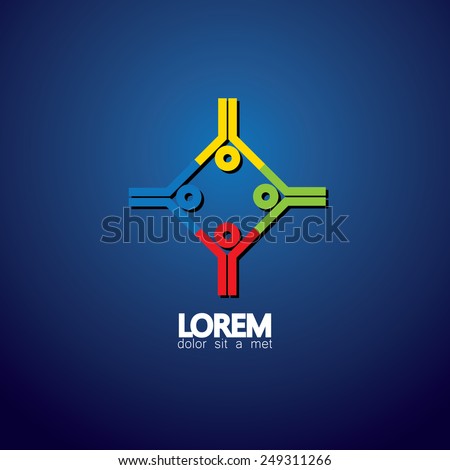 people group in circle vector icon - concept of unity, engagement. This also represents team meeting, holding hands, team work & support, people community, leadership, mentoring