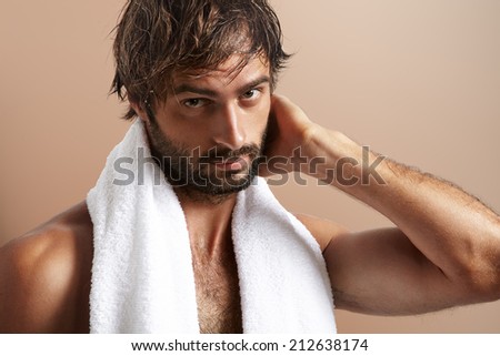man with a towel after bath