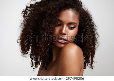 pretty black young woman with afro hair