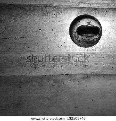lock in a wooden door