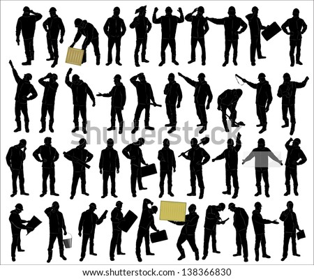 silhouettes of of working people