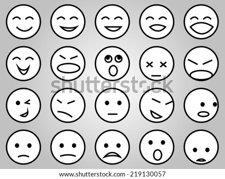 emotion face icons set