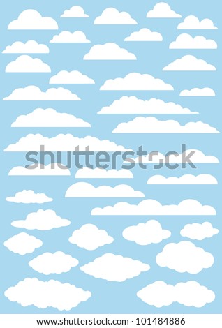 vector clouds collection. 37cute clouds