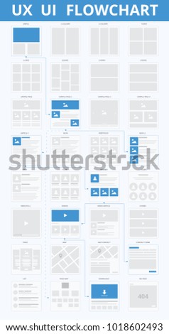 UI UX Flowchart Scheme. Vector illustration