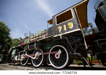 Steam train in the old Cold War Thailand