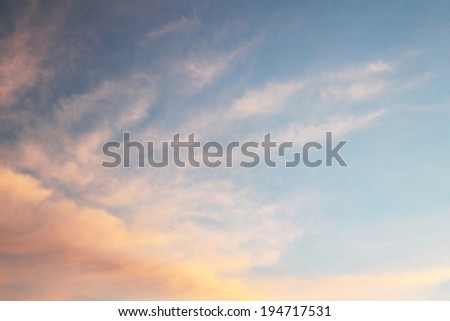 Cloudy sunset or sunrise sky