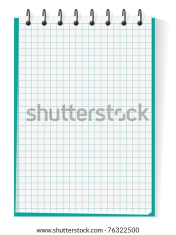 Spiral section notebook isolated on white