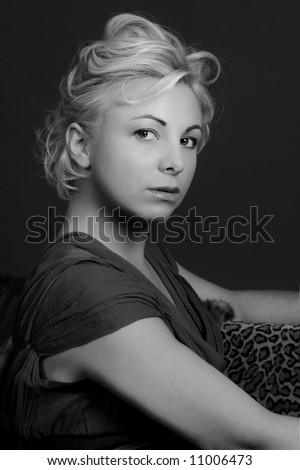 image of a fashion model done in black and white.