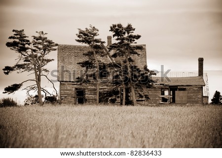A Typical Abandoned, Run Down House Of Prince Edward Island Canada, PEI