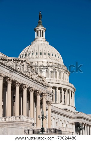 Close Up View Of Us Capitol Building, Washington Dc, Taken From ...