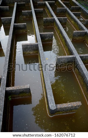 construction of drainage water filtration,built by the Dutch during the occupation in the city of Tarakan, Indonesia