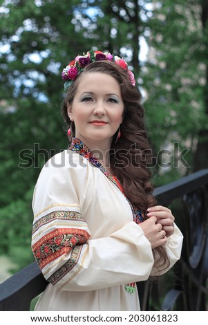 Woman in traditional Russian (slavic) costume