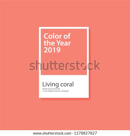 Pantone Color of the year 2019. Color trend palette. Vector illustration Vector mockup. Living Coral