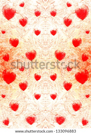 textured wallpaper with red hearts