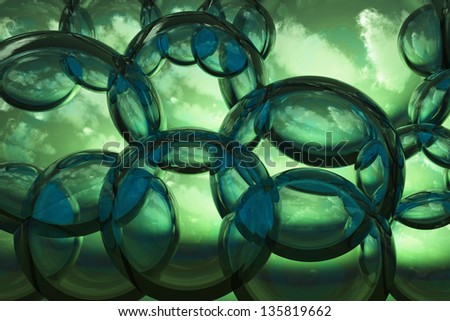 green bubbles closeup
