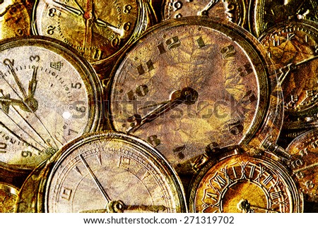 retro clocks golden aged texture