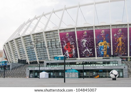 KIEV, UKRAINE - JUNE 4: Kiev National Olympic Sports Complex on June 4, 2012. The National Olympic Stadium will close the match of UEFA Euro 2012.