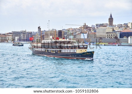 the ship in the old style goes to the bosfor in Istanbul Zdjęcia stock © 