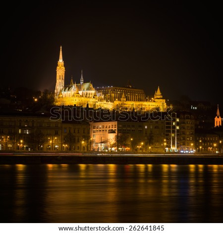 Fisherman\'s Bastion in Budapest at night