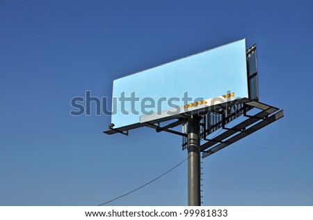 Blank billboard for advertisement on blue sky