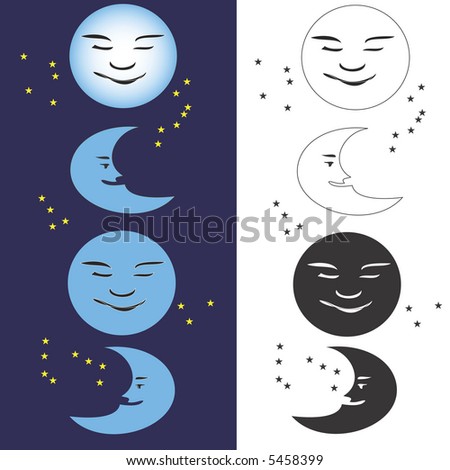 vector moon phases