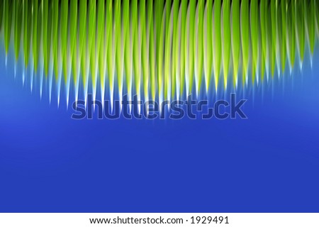Background design of hanging palm leaves