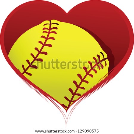 Heart with Softball Inside