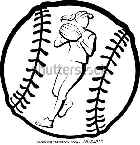 Softball player getting ready to throw in a ball.