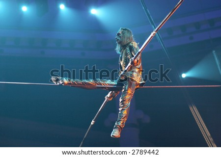Rope-walker in Russian circus