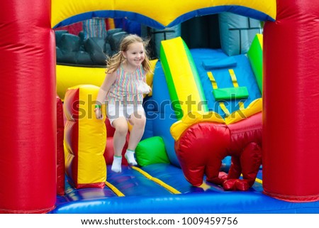 Similar – Image, Stock Photo Child jumping on playground