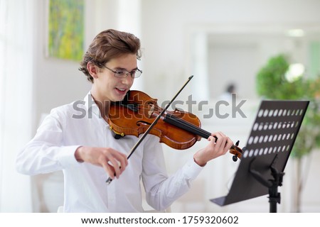 Similar – Image, Stock Photo Man playing violin with face mask