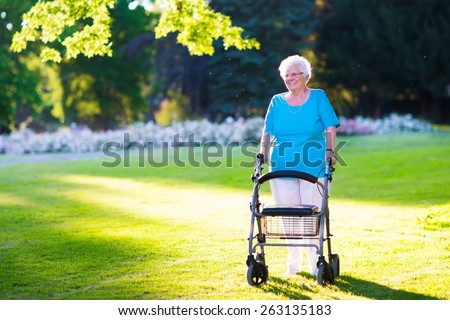 Similar – Image, Stock Photo Senior citizen with rollator